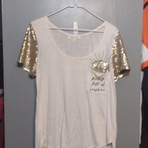 Living doll high low sequins Sunshine shirt